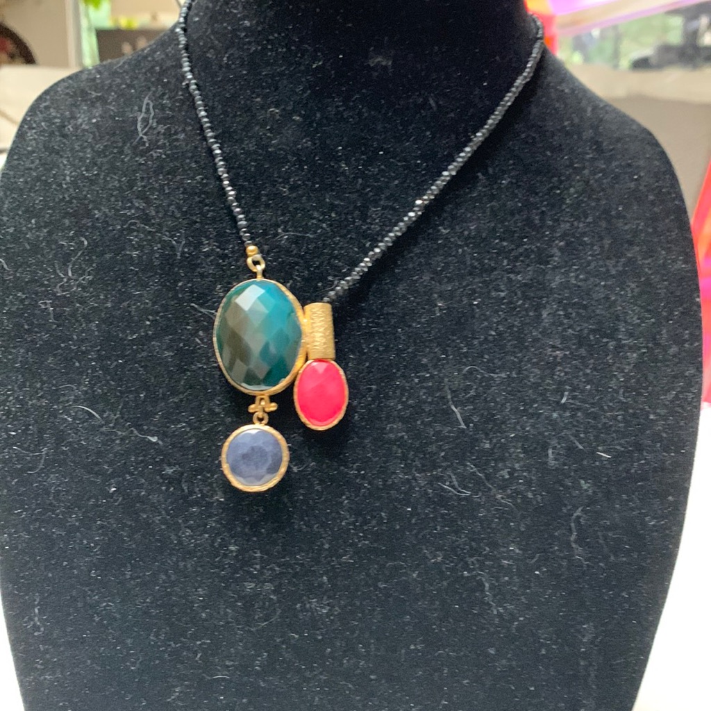 SemiPrecious Gems In Slip Through Necklace